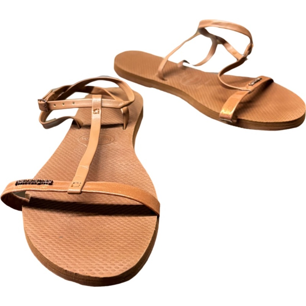 YOU BELIZE T-STRAP SANDALS IN RUST Size 37-38 (6.5-7) - Picture 4 of 7